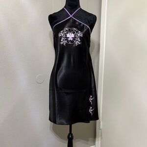 Black and Purple Halter Dress